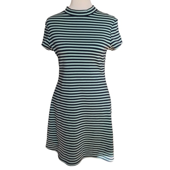 FREE PEOPLE Striped Mock Neck Mini Dress - Picture 2 of 6